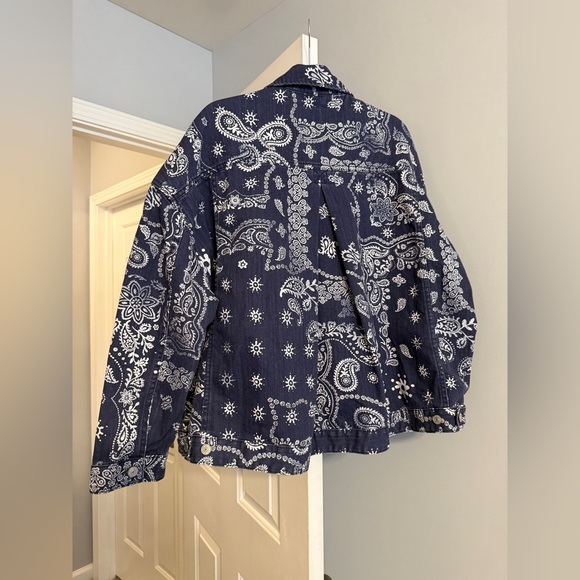 BRAND NEW Free People Opal Swing Printed Denim Jacket - Picture 6 of 12